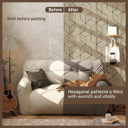 MelunMer Geometric Peel and Stick Wallpaper Gold 118In L 17.7In W Self Adhesive Removable Wallpaper for Bedroom/Bathroom Waterproof Modern Contact Paper for Cabinets Gold Contact Paper Shelf Liner