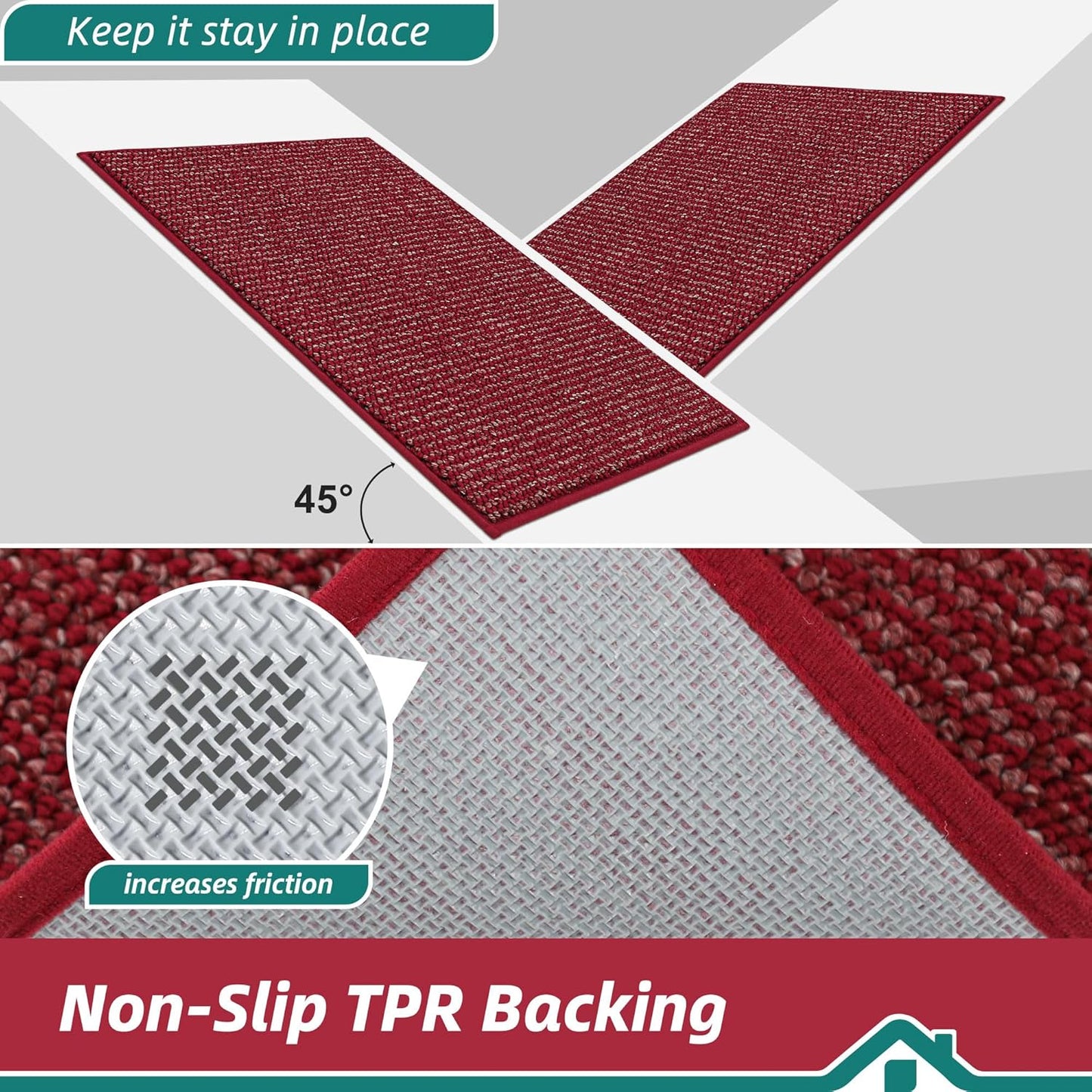 BEQHAUSE Dirt Trapper Door Mat 20" x 32", Non-Slip Washable Doormats Entrance Mat, Dirt Resistant and Absorbent Welcome Mat, Low Profile Floor Mats for Front Back Door and Entryway, Beige