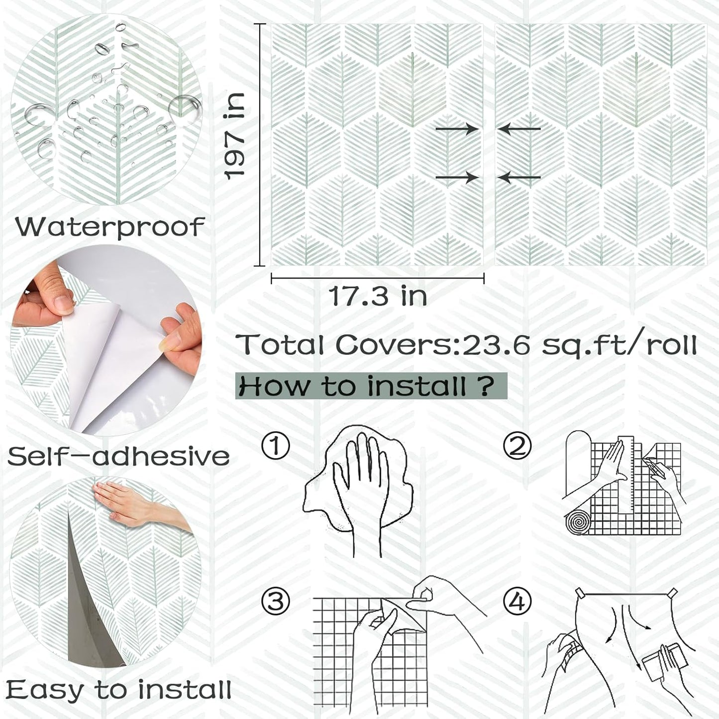 Modern Peel and Stick Wallpaper 17.3''×78.8'' Self Adhesive Wallpaper Boho Contact Paper Beige and White Geometric Wall Paper Removable Decorative Wallpapers for Bedroom Bathroom Cabinets Decor Vinyl