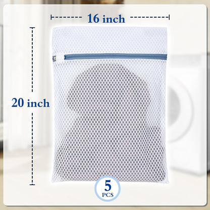 Durable Mesh Laundry Bags 5-Pack (12x16 Inch) Delicates Protector for Lingerie & Baby Clothes