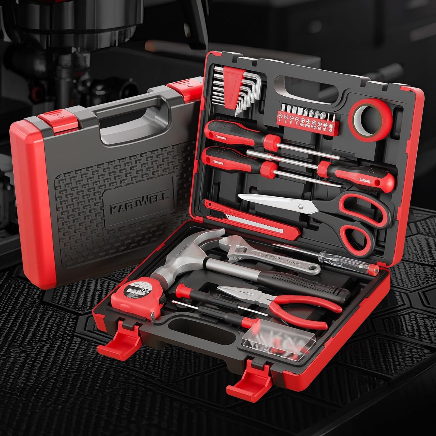 32 Piece Home Repair Tool Kit, General Household and DIY Basic Tool Kit with Wrenches, Screwdrivers, and Toolbox for Home, Garage, Office