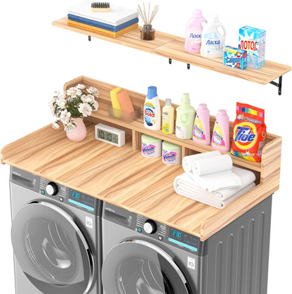 Washer Dryer Countertop, Laundry Countertop Over Washer And Dryer, Washer And Dryer Covers For The Top For Laundry Room Organization, Washer And Dryer Countertop Shelves (Oka Brown, 53.9*27.5*12)