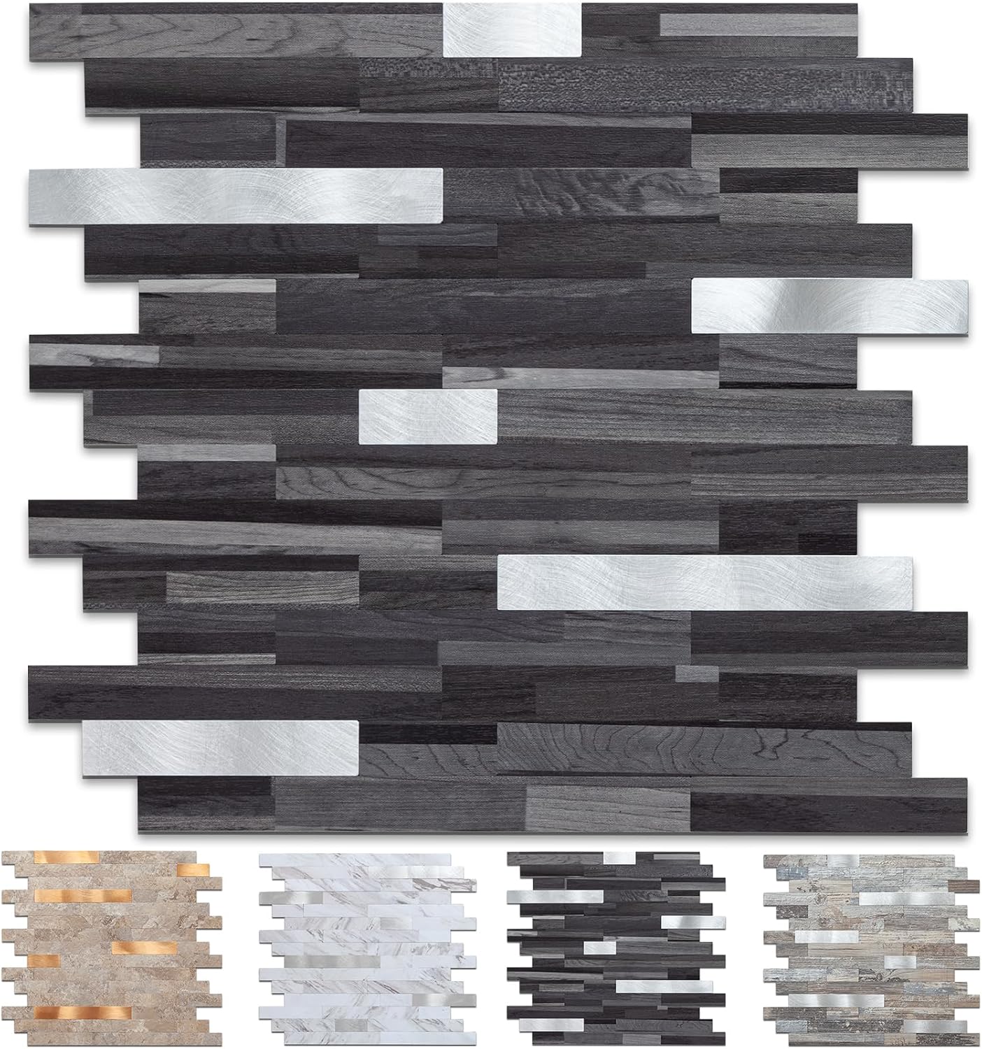 Midcard 10 Sheets Peel and Stick Backsplash PVC Wall Tile,for Kitchen Backsplash