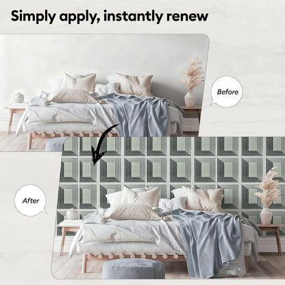 17"x118" Peel and Stick Wallpaper for Renter Friendly, Removable Wallpaper Peel and Stick, Self-Adhesive Textured Contact Paper for Walls, Cabinets, Countertops(Geometric Clay)