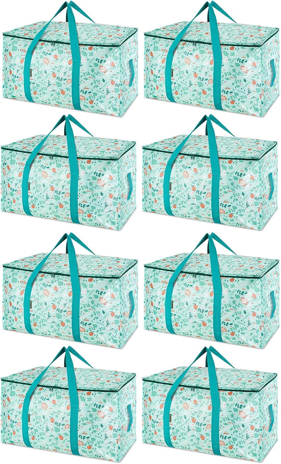 BALEINE 6-Pack Oversized Moving Bags with Reinforced Handles, Heavy-Duty Storage Tote for Clothes, Moving Supplies (Clear, 6-Pack)