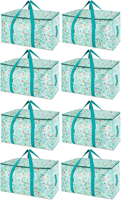 BALEINE 6-Pack Oversized Moving Bags with Reinforced Handles, Heavy-Duty Storage Tote for Clothes, Moving Supplies (Clear, 6-Pack)