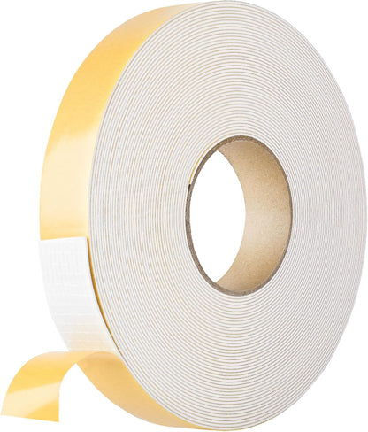 Self Adhesive Foam Tape Weatherstrip 1/2in x 1/4in x 42Ft High Density Foam Insulation Strips Foam Seal Weather Stripping with Strong Adhesive for Door and Window Sound Isolation Soundproofing, White
