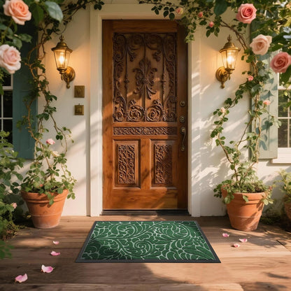Yimobra Front Door Mat Outside Entrance, Waterproof Sturdy Retro Outdoor Mat, Heavy Duty Non-Slip Doormat for Garage Patio Entryway Indoor, Easy Clean, 29.5x17, Grey