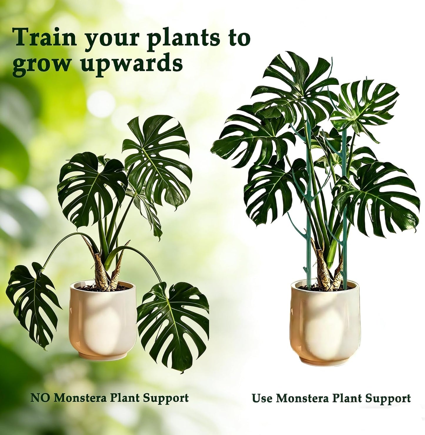 10PCS Monstera Plant Support, Stackable Plant Stakes for Indoor Plants, Plant Sticks Support Tall for Climbing Potted Plants