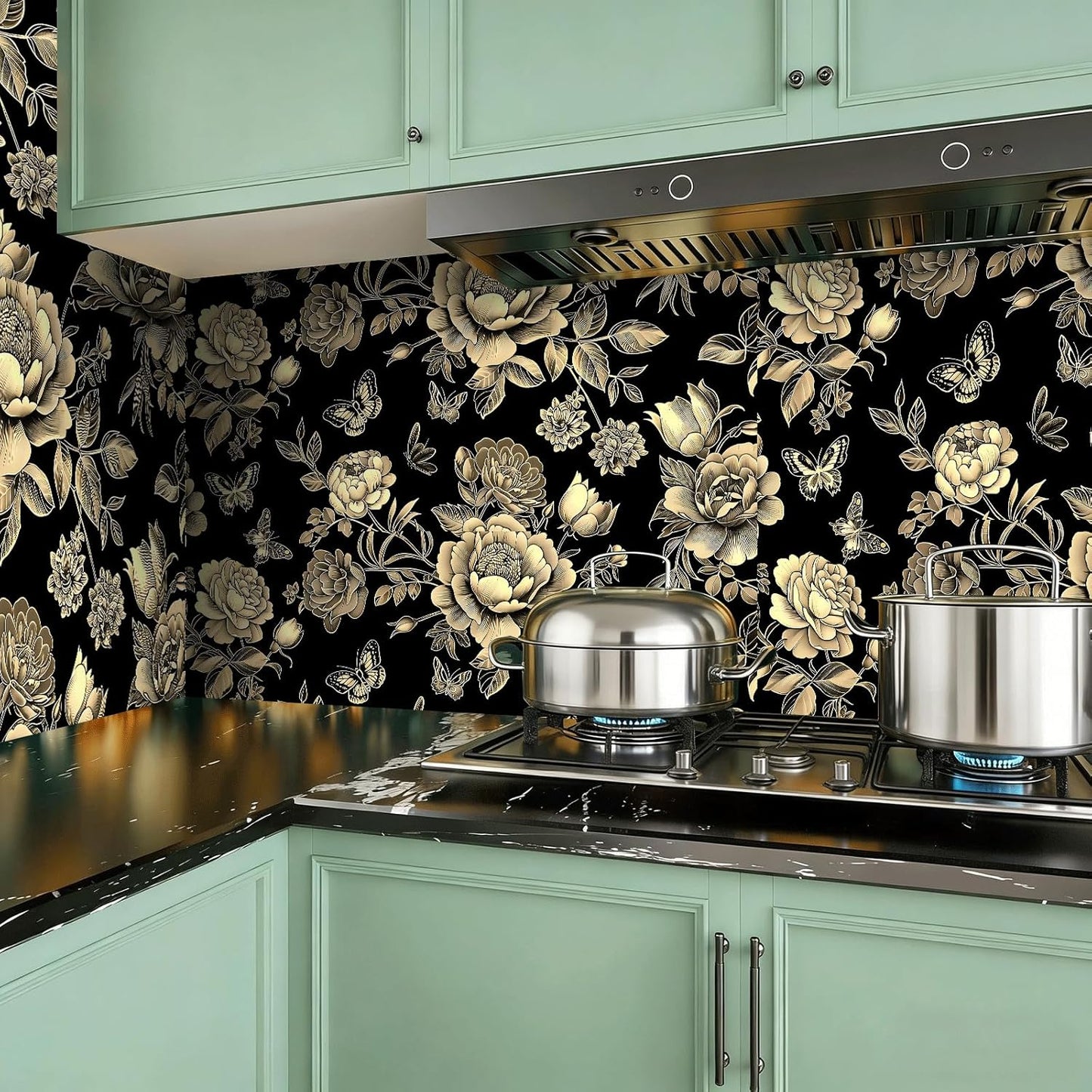 Peel and Stick Wallpaper, Soft Wildflower Botanical Contact Paper, PVC Vinyl Removable Wall Covering, Waterproof Easy-Clean, No Residue Renter Friendly, Neutral Decor, 39.4x17.3 in (Flowers2)