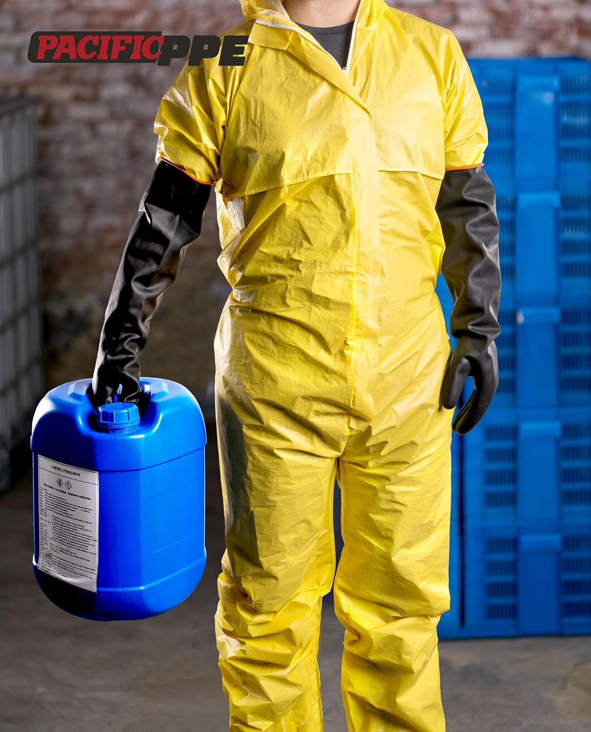 PACIFIC PPE Heavy Duty Latex Chemical Gloves, Strong Acid Resistance Rubber Gloves, Against Alkali and Oil, 22", 1 Pair