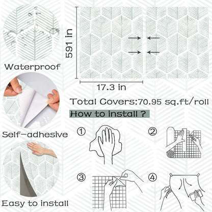 Modern Peel and Stick Wallpaper 17.3''×78.8'' Self Adhesive Wallpaper Boho Contact Paper Beige and White Geometric Wall Paper Removable Decorative Wallpapers for Bedroom Bathroom Cabinets Decor Vinyl