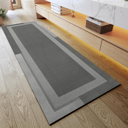 YDKGL Non Slip Bath Mat, Rubber Backing Ultra Thin Bathroom Rugs Fit Under Door Quick Dry Super Absorbent Washable Bath Rug Shower Mat for Bathroom Floor Bathtub Shower Sink, Easy Care Blue 16"x 24"