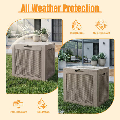 Outdoor Storage Box,38 Gallon Resin Deck Box,Waterproof & UV Resistant Lockable Package Delivery Bin,Toy Cabinet for Indoor & Outdoor