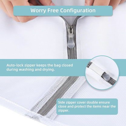 GOGOODA Mesh Laundry Bags for Delicates Durable Protective Wash Bags | Travel Storage Bags for Intimates Lingerie, 3PCS（3XXL）