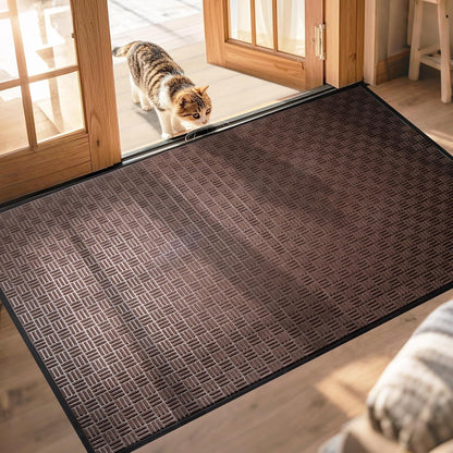 Mibao Front Door Mat, Heavy Duty Durable Welcome Mat for Outdoor Indoor, Dirt Trapper Waterproof Super Absorbent Door Mat for Entryway Outside Patio Porch, 29.5" x 17", Grey