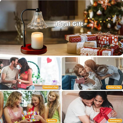 Candle Warmer Lamp – Dimmable Candle Lamp with Timer, Adjustable Height for Jar Candles (Oak)