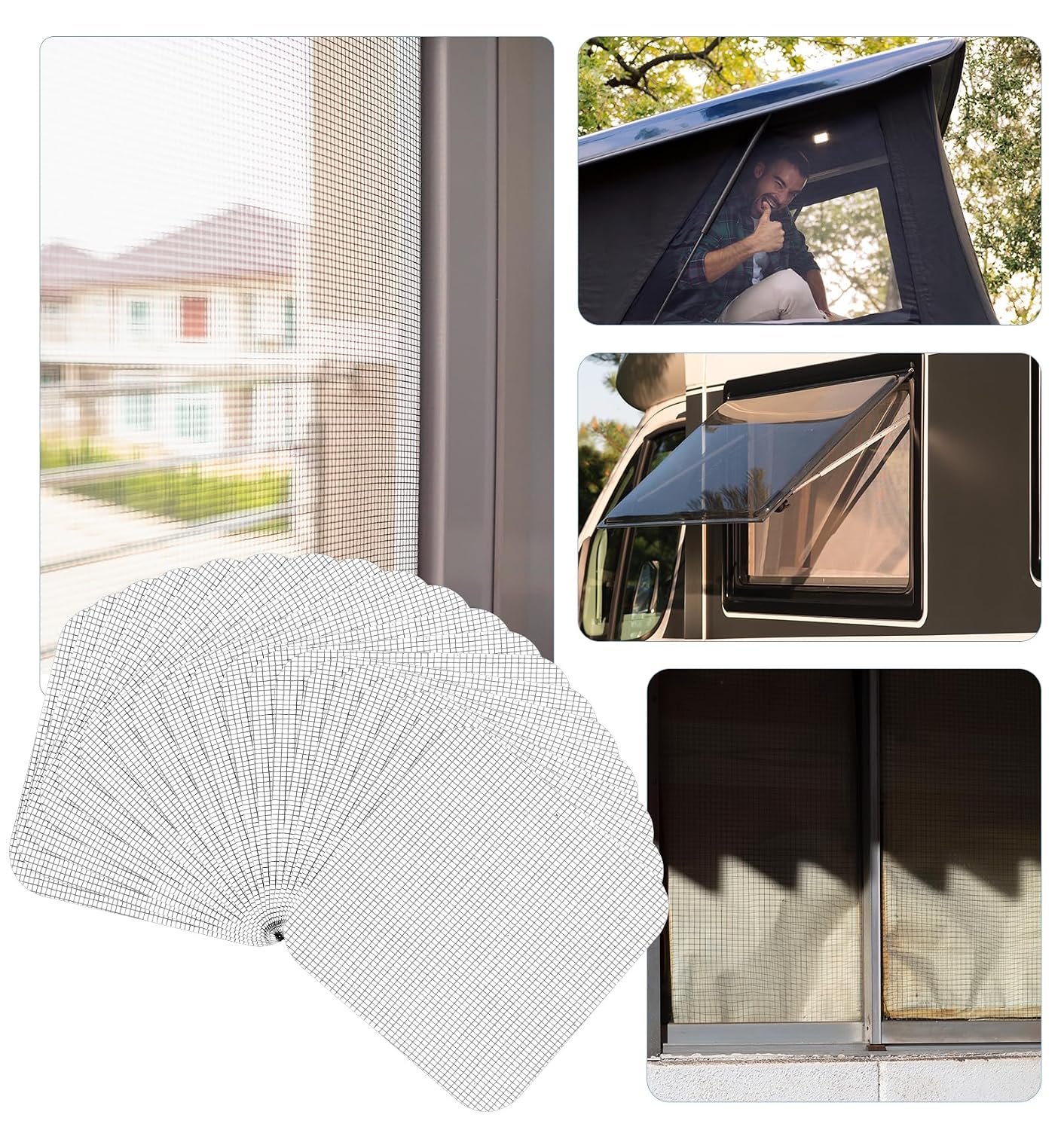 20 Pcs Screen Patches Self Adhesive, 4 x 4 Inches Stainless Steel Screen Repair Patches Kit for Window & Door Tears, Silver Rustproof Mesh Tape