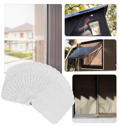 20 Pcs Screen Patches Self Adhesive, 4 x 4 Inches Stainless Steel Screen Repair Patches Kit for Window & Door Tears, Silver Rustproof Mesh Tape
