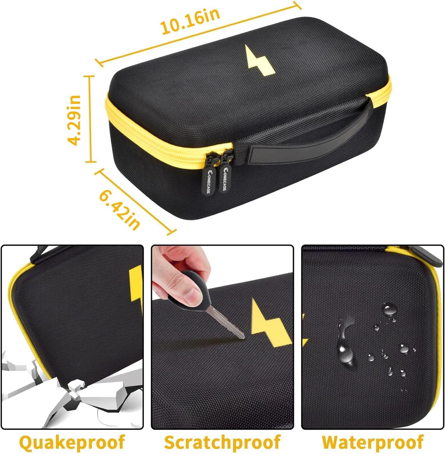 Comecase Hard Carrying Case for Fluke 87-V/ 88V/ 15B+/ 17B+ and More Digital Multimeter, Protective Travel Storage Bag - Black
