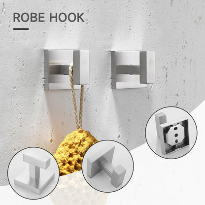 TQKAG Brushed Gold Bathroom Hardware Accessories Set 10 Pieces, 23.6" SUS304 Stainless Steel Towel Bar Set Wall Mounted Includes Single Towel Bar, Towel Ring, Toilet Paper Holder, Double Towel Hooks