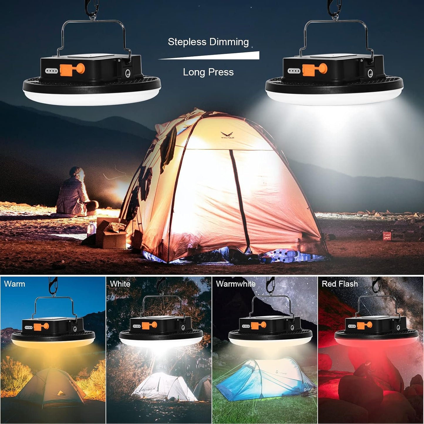 4000LM Flashlight Portable LED Camping Lantern Light 30W with Digital Display and Magnet , IPX5 Waterproof Tent Lights Light for Parents Christmas Gift