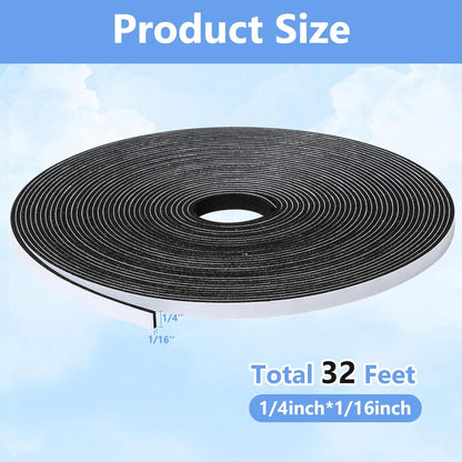 16Feet Weather Stripping Seal (1/2 Inch X 1/4 Inch) for Door Window, High Density Foam Tape, Soundproofing, Insulation Strip, Door Sealers for Door Frame- White