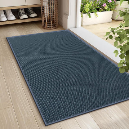 LEKEEPGO Door Mat 17"x29", Non Slip Door Mat Indoor Entrance, Rubber Backing Indoor Door mats Washable Absorbent Low-Profile Doormat Front Entryway Entry Resist Dirt Inside Door Mats, Khaki