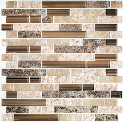 Yipscazo 10 Sheets Peel and Stick Backsplash for Kitchen Wall, 12''x12'' Waterproof Stick on Backsplash Smart Tiles for Bathroom,Removable Backsplash Wall Tiles in Gray White