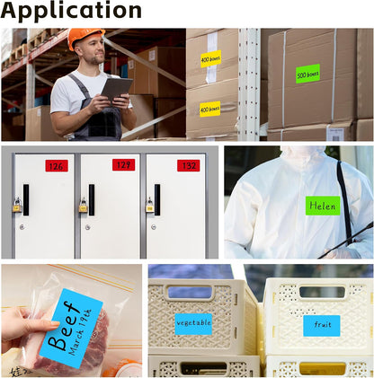PARLAIM 3 X 5 Inch Rectangle Adhesive Color Coding Stickers,Square Inventory Stickers -250 Per Dispenser Box (Fluorescent Green)