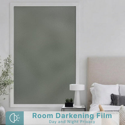 Niviy Frosted Glass Window Privacy Film Decorative, Static Cling Bathroom Window Frosting Film Day and Night Windows Cling Home Glass Door Cover, 17.5 inch x 78.7 inch
