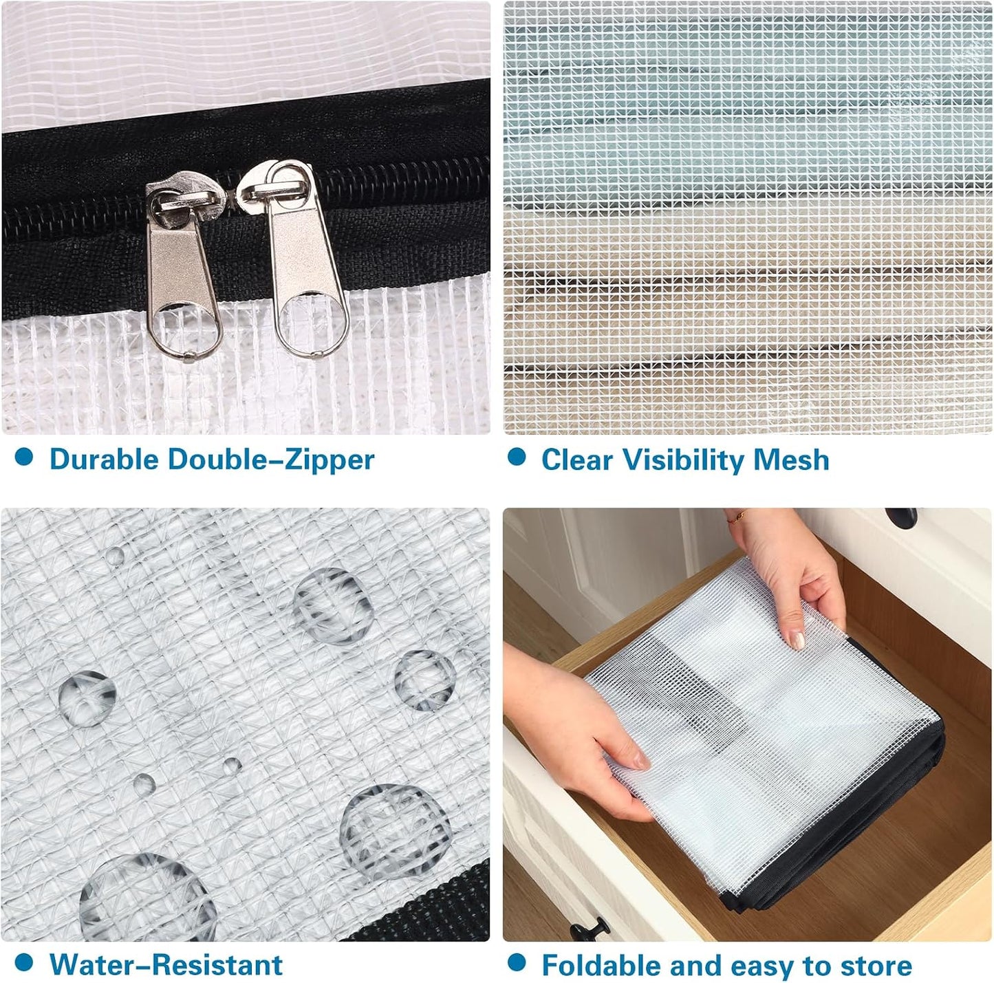 Fixwal 4 Pack 75L Extra Large XL Clear Storage Bags With Zipper for Blankets, Quilts, Clothes, Comforter, Bedding and Pillows