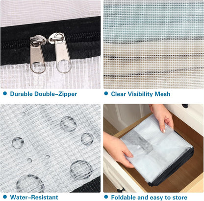 Fixwal 4 Pack 75L Extra Large XL Clear Storage Bags With Zipper for Blankets, Quilts, Clothes, Comforter, Bedding and Pillows