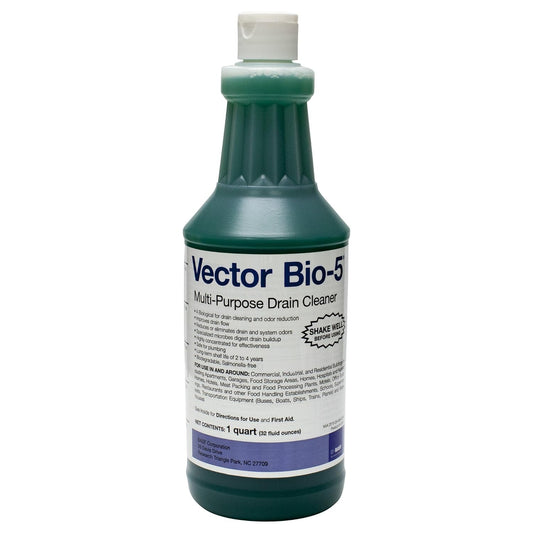 BASF Bio-5 Multi-Purpose Biological Drain Cleaner, Industrial Strength for Clogs, Organic Buildup, Odors, Improves Flow, Eliminates Gnats & Flies, Plumbing Safe, Biodegradable, 32 oz