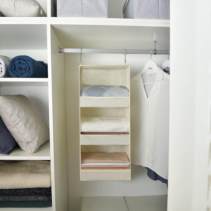 GRANNY SAYS 3-Shelf Hanging Closet Organizer and Storage, Collapsible Hanging Closet Shelves, Hanging Organizer for Closet & RV, Gray, 29 ½" H X 12" W X 12" D, 1-Pack