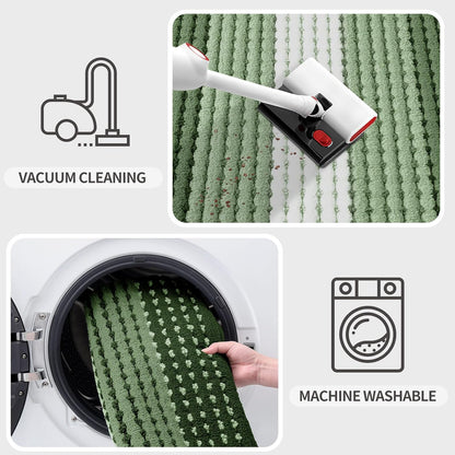 Kitinjoy Indoor Outdoor Door Mat, 32x20 Non-Slip Absorbent Dirt Trapper, Low-Profile Washable Inside Entrance Front Floor Mat, Sturdy Soft Entry Doormats for Entryway, Grey