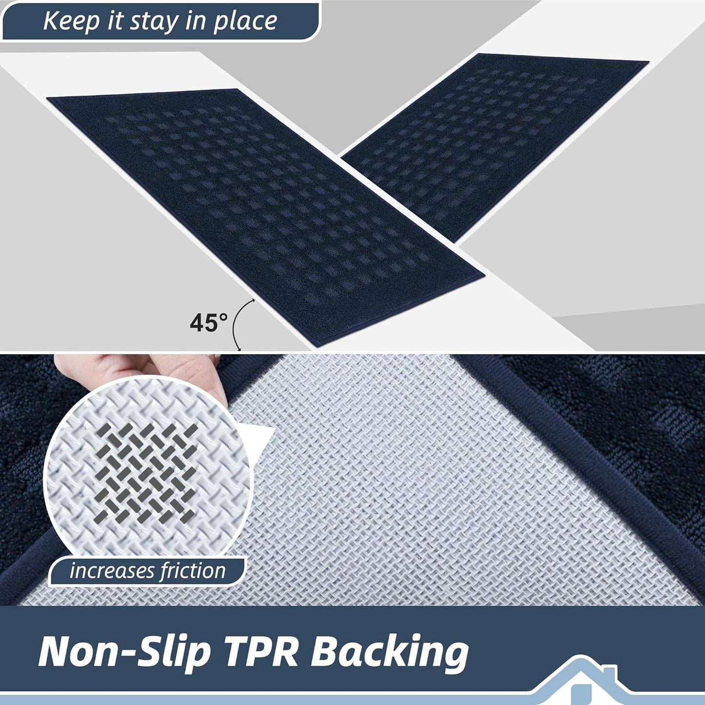 BEQHAUSE Dirt Trapper Door Mats 20"x32", Non-Slip Waffle Doormat Indoor Entrance Low-Profile, Dirt Resist and Absorbent Entryway Rugs Washable Inside Welcome Floor Mat for Front Back Door, Beige