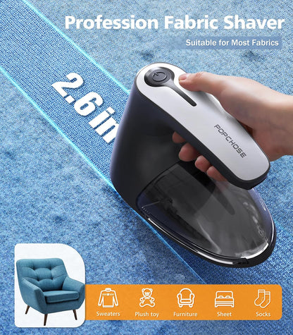 POPCHOSE Fabric Shaver, Lint Remover for Clothes, Lint Shaver with 6-Leaf Blades & 2 Speed, 2000mAh Rechargeable, Sweater Shavers to Remove Pilling, Electric Lint Remover for Couch, Furniture, Fuzz