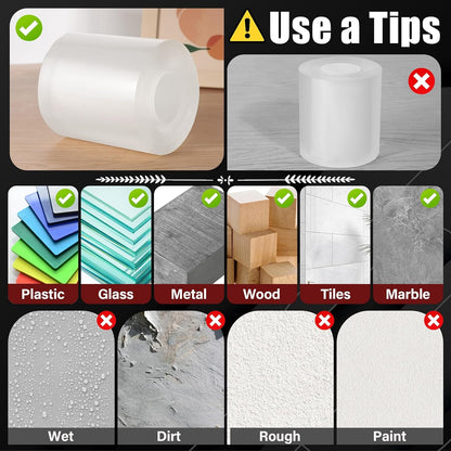 2In x 10Ft Heavy Duty Double Sided Tape, Removable Nano Tape, Transparent Multipurpose Mounting Tape for Home and Office