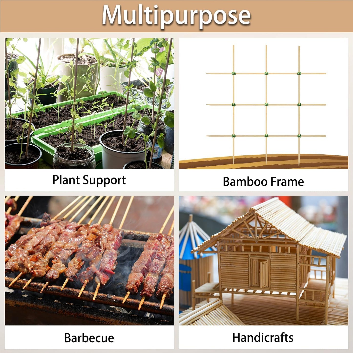 Garden Wood Plant Stakes Green Bamboo Sticks,HAINANSTRY Sturdy Floral Plant Support Stakes Wooden,Wooden Sign Posting Garden Sticks(25 Pack 18 Inches)