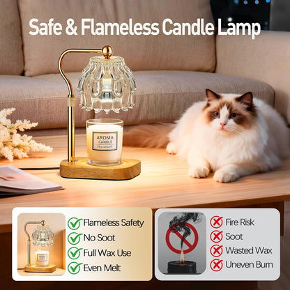 Candle Warmer Lamp with Timer Dimmer - Birthday Gift for Women Mom, Electric Wax Melter Warmer Adjustable Height for Jar Candles Housing Warming Home Decor