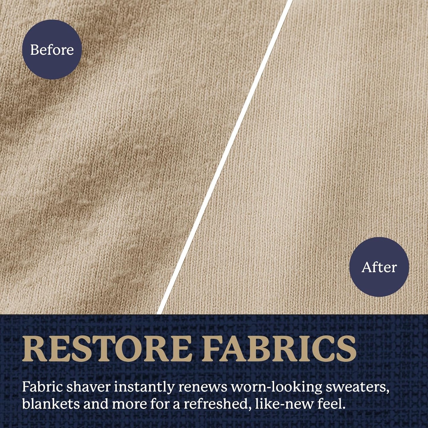 Farberware Fabric Shaver & Lint Remover Set–Battery Operated Sweater Shaver with Triple Blades and Extra Sticky Roller for Pet Hair, Fuzz & Pilling on Clothes, Upholstery & Bedding (Gray/Blue, Small)
