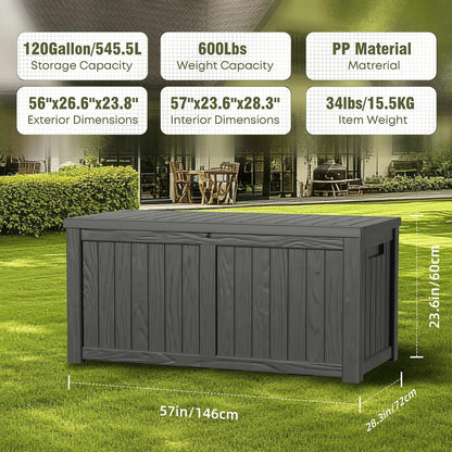 Package Delivery Box, Lockable Resin Outdoor Package, Waterproof Deck Box for Porches, Patios, Indoor & Outdoor Use (70 Gallon, Grey)