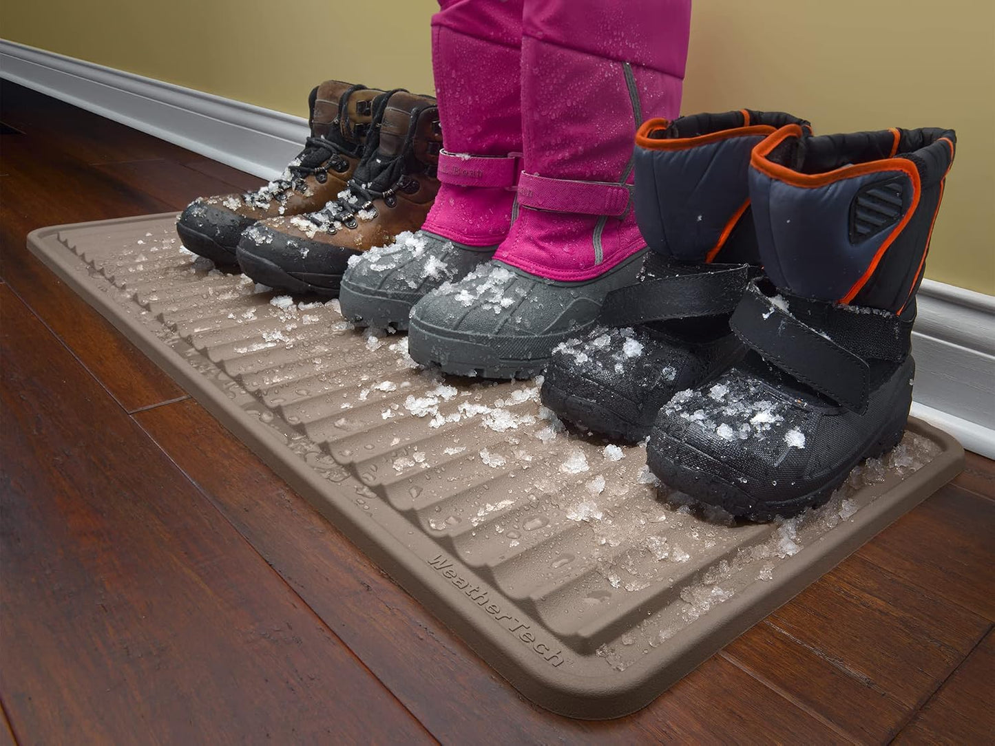 WeatherTech BootTray for Entryway - Durable Mat for Boots, Shoes, Traps Water and Dirt (16"x36") - Black
