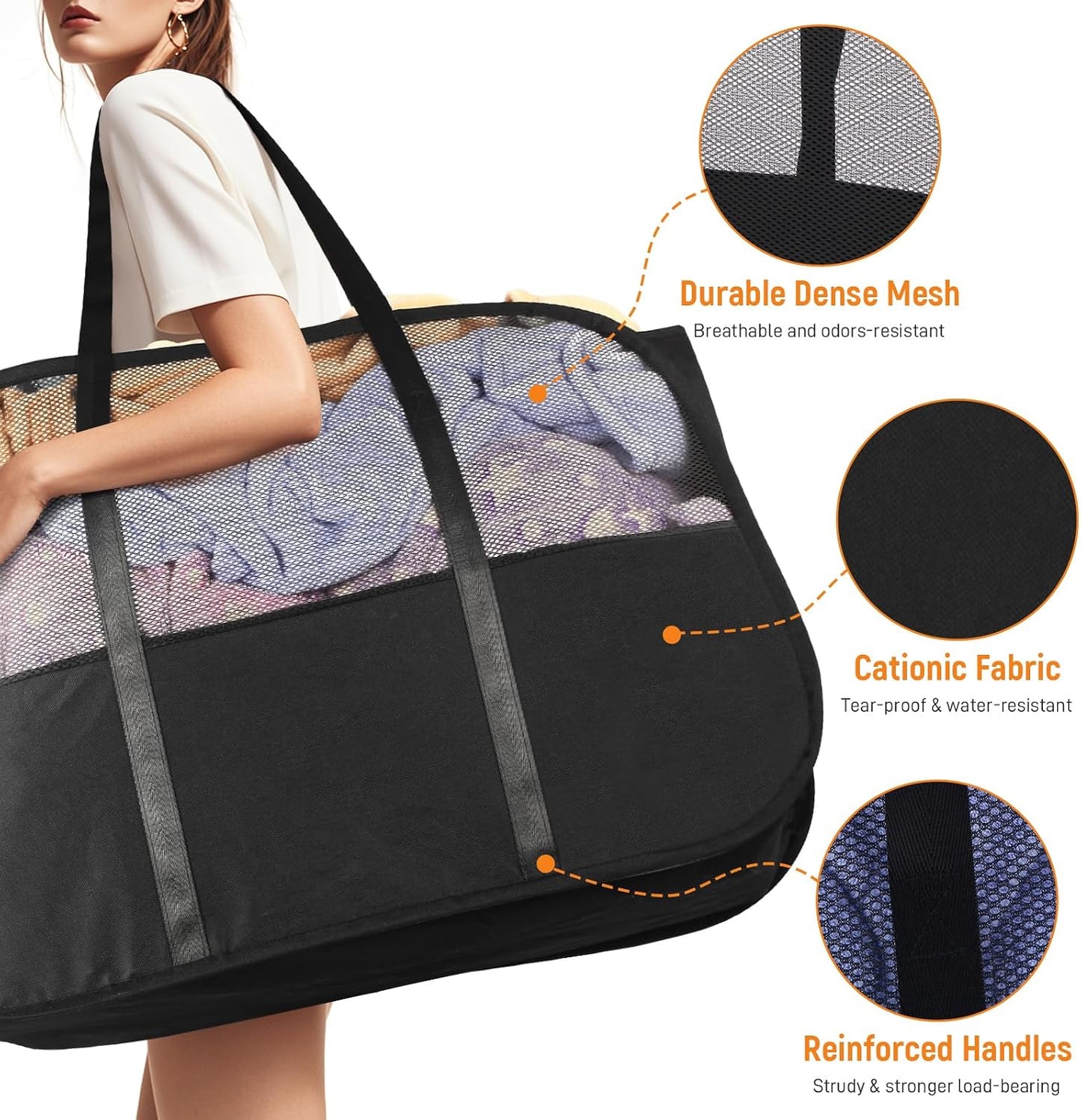 Collapsible Laundry Baskets with 3 Compartment, 150L Tear-proof Pop Up Hamper, Foldable Laundry Basket with Tote Handles, Dirty Clothes Hamper for Laundry, Bedroom, Bathroom, Dorm Grey