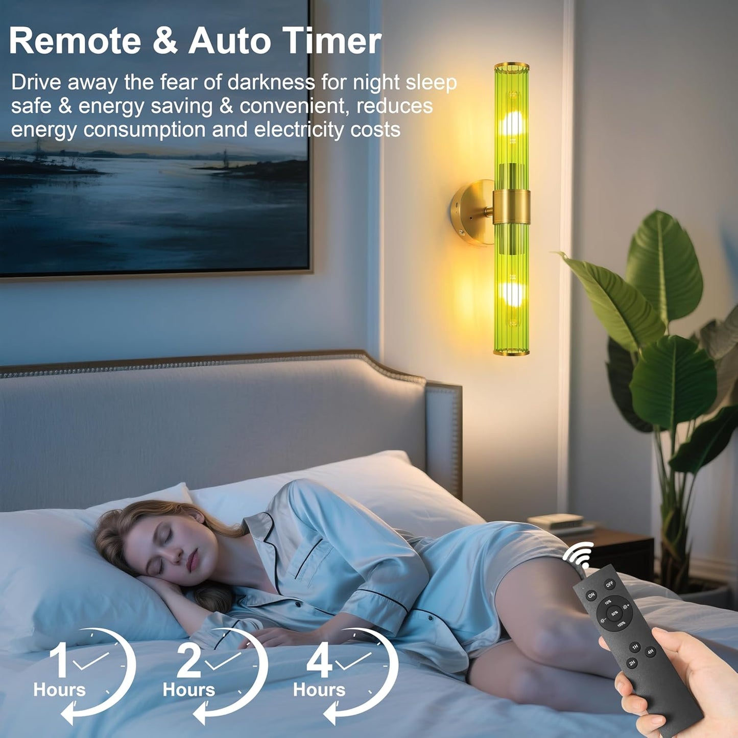 Morauroral Gold Battery Operated Wall Sconces Set of Two, Rechargeable Wall Sconce with Dimmable Remote Control, 20 Inch Wireless Sconce Wall Light for Bedroom, Living Room (Bulbs Included)