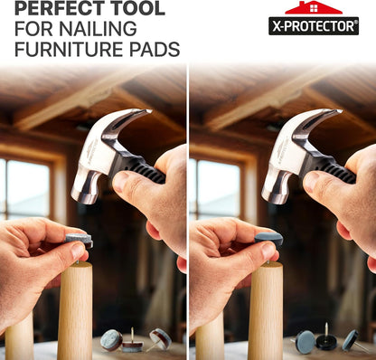 Nail-on Felt Pads X-PROTECTOR 40 PCS - 0.85" Felt Furniture Pads - Brown Chair Leg Floor Protectors - Nail in Furniture Pads for Furniture Legs - The Best Felt Chair Pads for Hardwood Floors (22mm)!