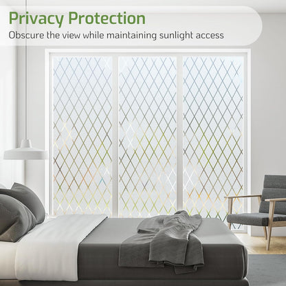 LUTE Window Privacy Film, Frosted Glass Window Film for Bathroom, Static Cling Removable Heat Control Glass Coverings, Non Adhesive Opaque Door Sticker for Home Office (Pure, 17.5" x 78.7")