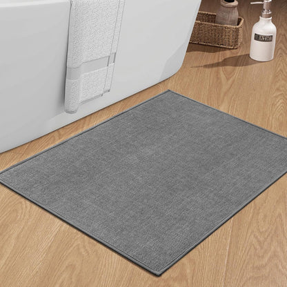 chakme Bathroom Rugs Mat 24x17, Ultra Thin Non Slip Bath Mat Small Quick Dry Absorbent Bath Mat for Bathroom Floor, (Dark Beige, 24"x17")