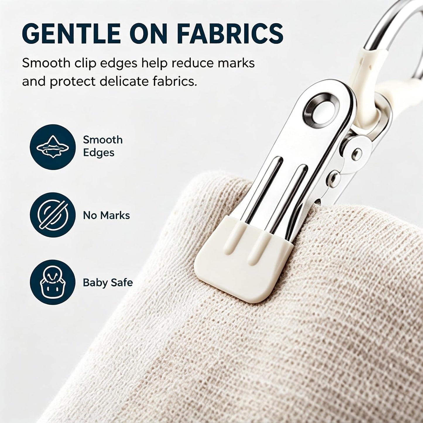 20 Clips Laundry Hanger with Strong Grip Clothespins, Space Saving Sock Drying Rack for Underwear Baby Clothes Towels, Hanging Laundry Organizer for Indoor Outdoor Use,（Blue）